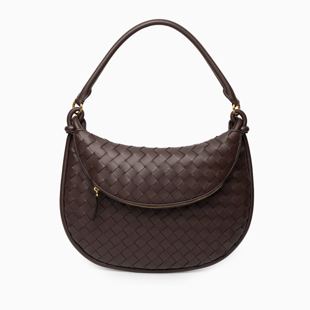 Maya Woven Leather Shoulder Bag