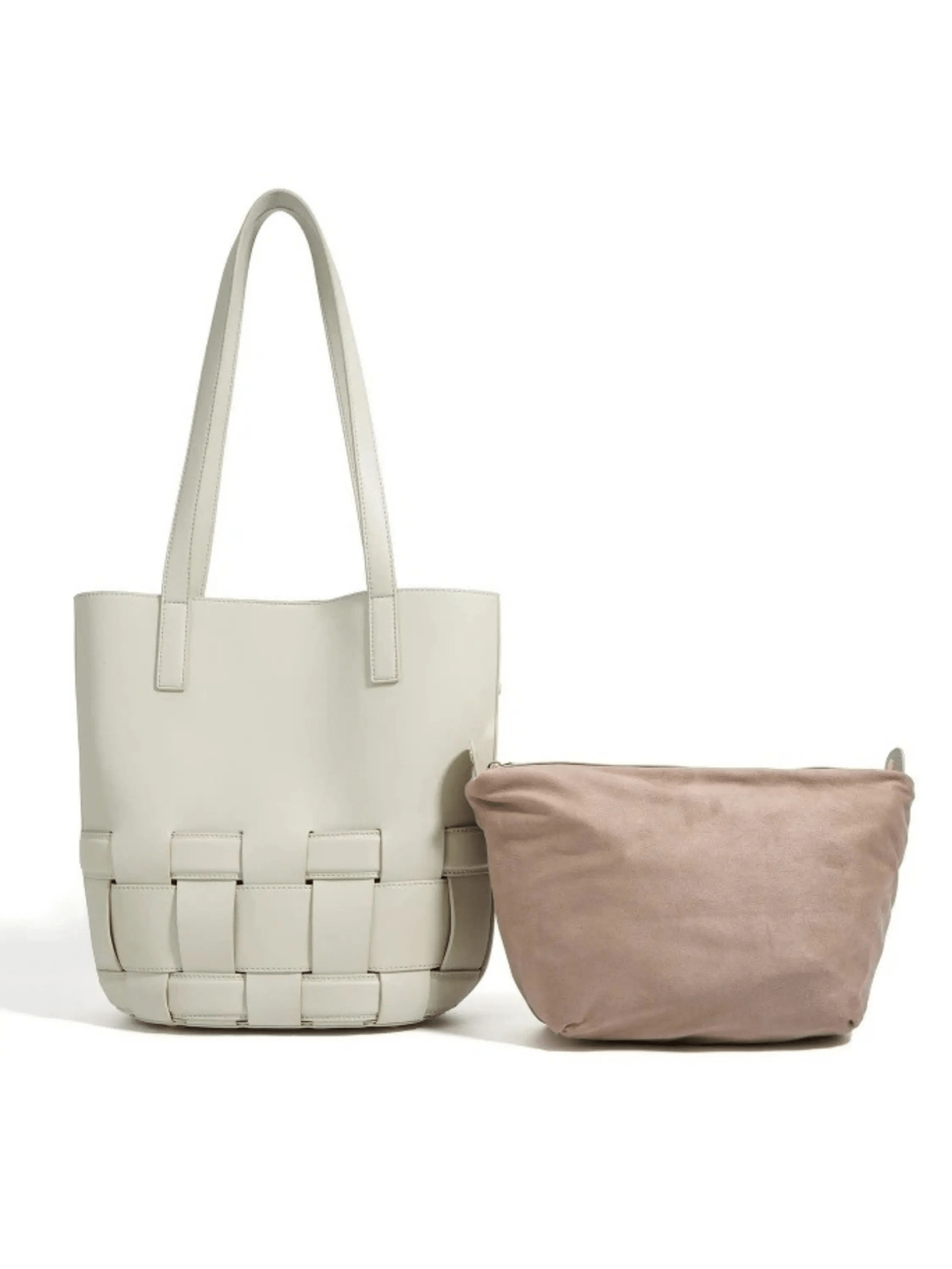 Isabella – Elegant Ivory Woven Tote Bag