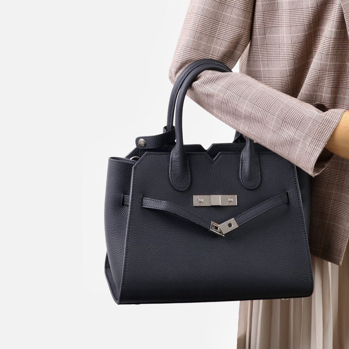 Isabella Apricot Leather Satchel