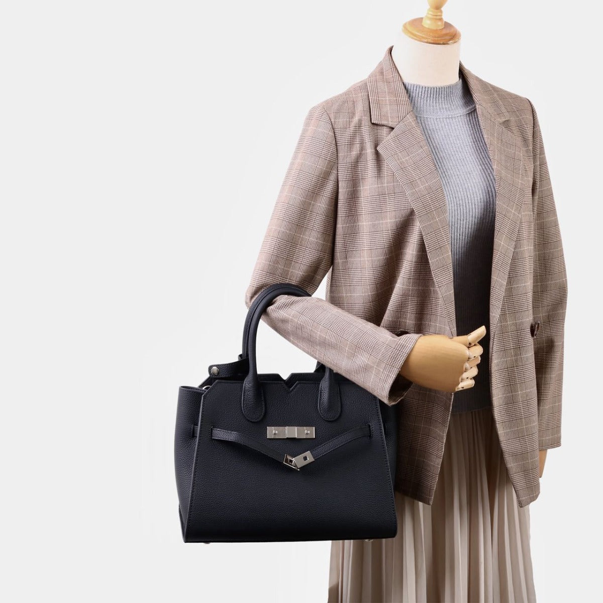 Isabella Apricot Leather Satchel