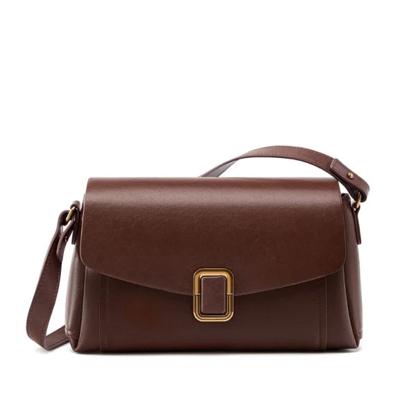 Minimalist Leather Flap Shoulder Bag