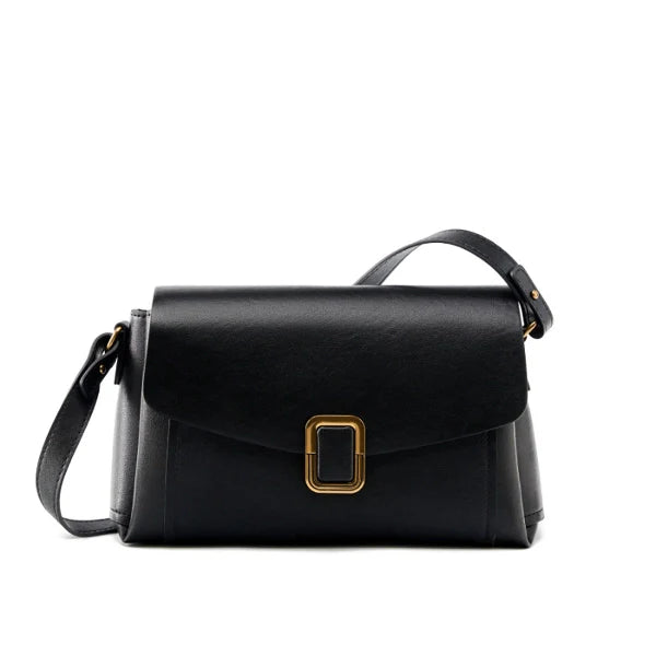Minimalist Leather Flap Shoulder Bag