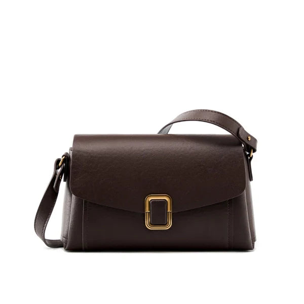 Minimalist Leather Flap Shoulder Bag