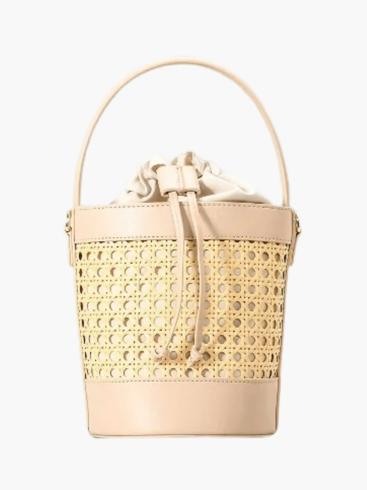 Lila Woven Bucket Bag with Drawstring Pouch
