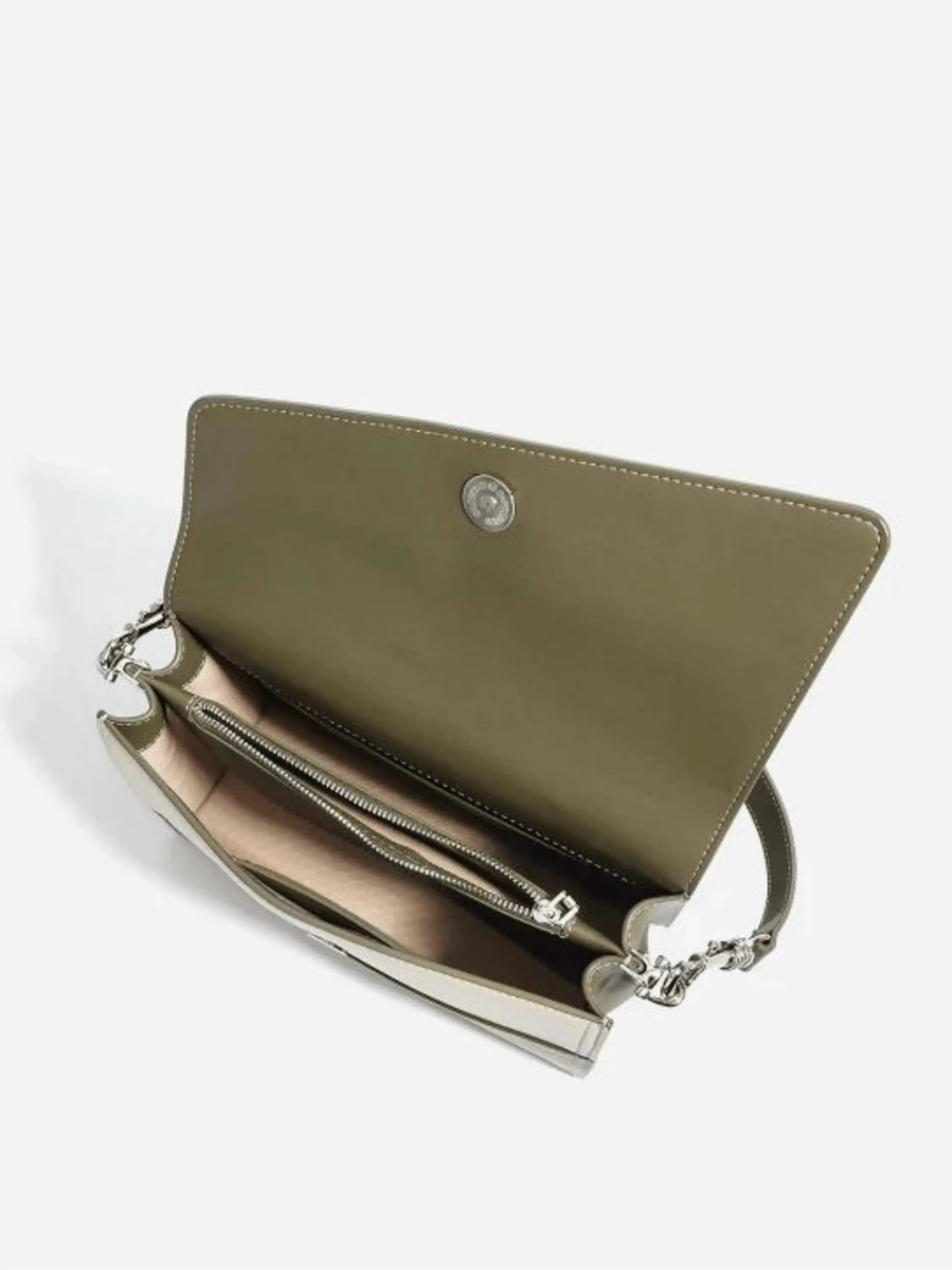 Elara | Olive & Beige Asymmetrical Shoulder Bag – Contemporary Chic