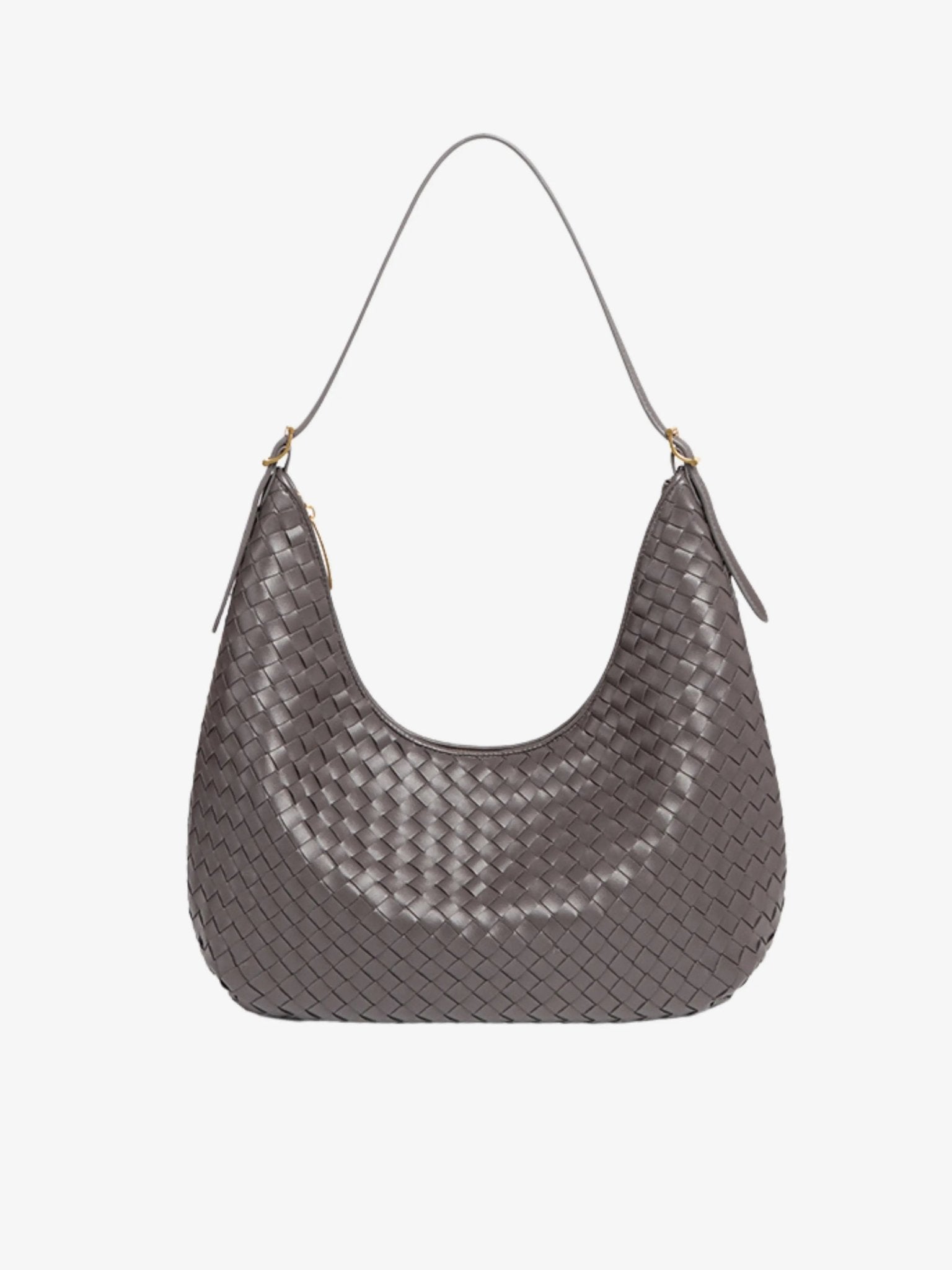 Dark Brown Woven Shoulder Bag – Classic Weave with Contemporary Elegance