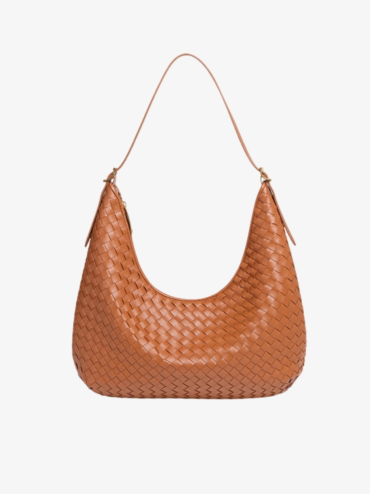 Dark Brown Woven Shoulder Bag – Classic Weave with Contemporary Elegance