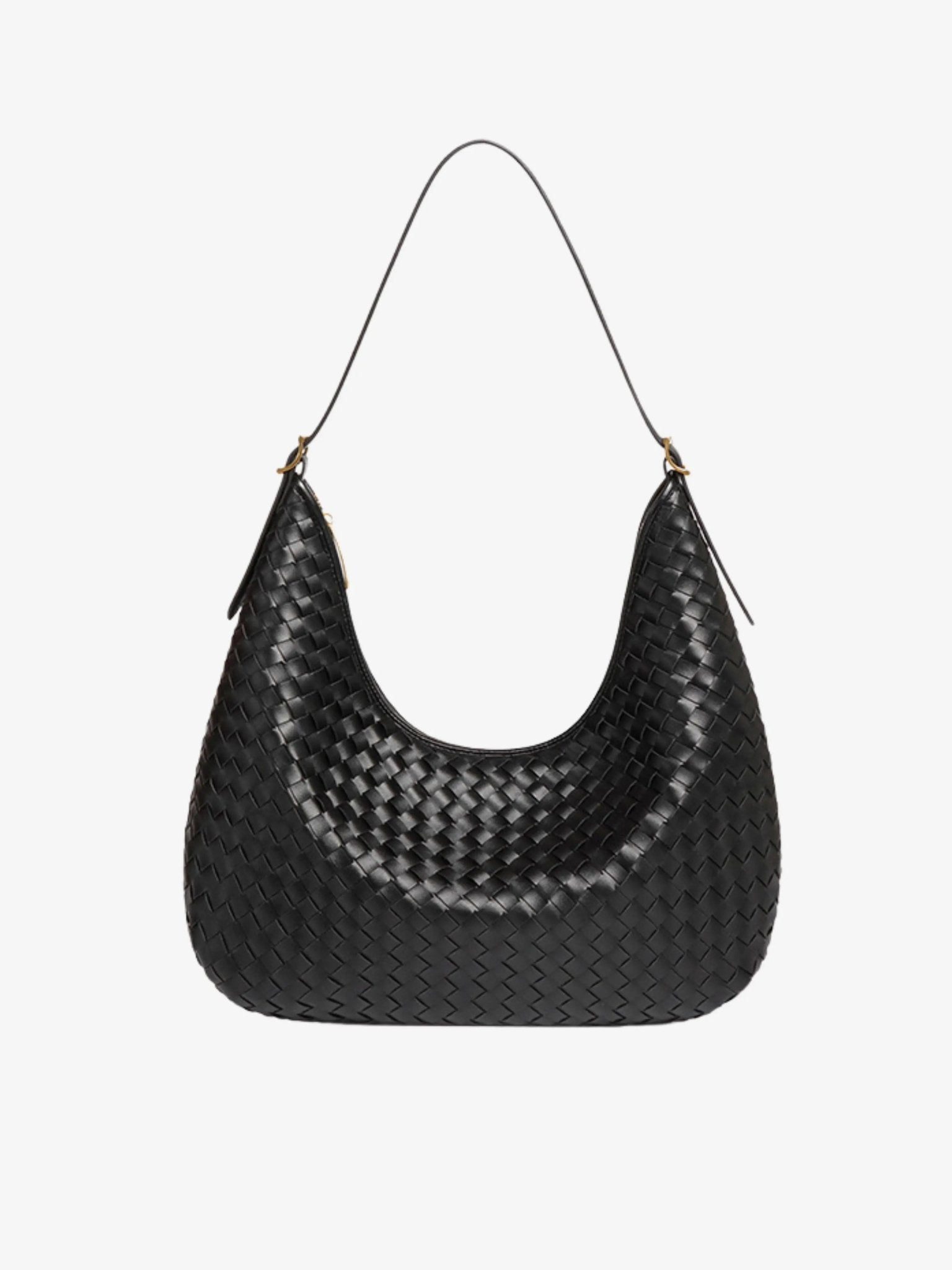 Dark Brown Woven Shoulder Bag – Classic Weave with Contemporary Elegance