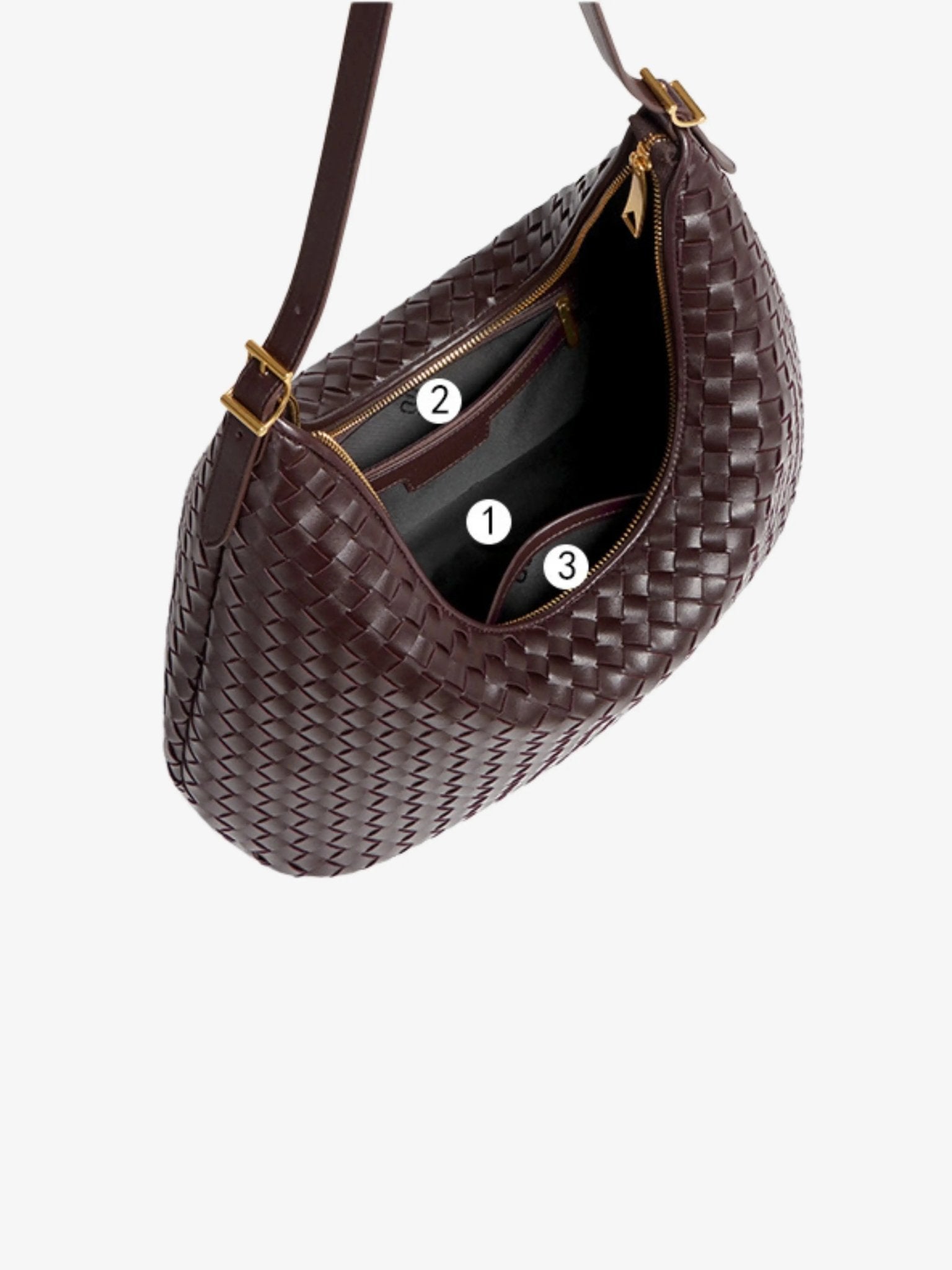 Dark Brown Woven Shoulder Bag – Classic Weave with Contemporary Elegance
