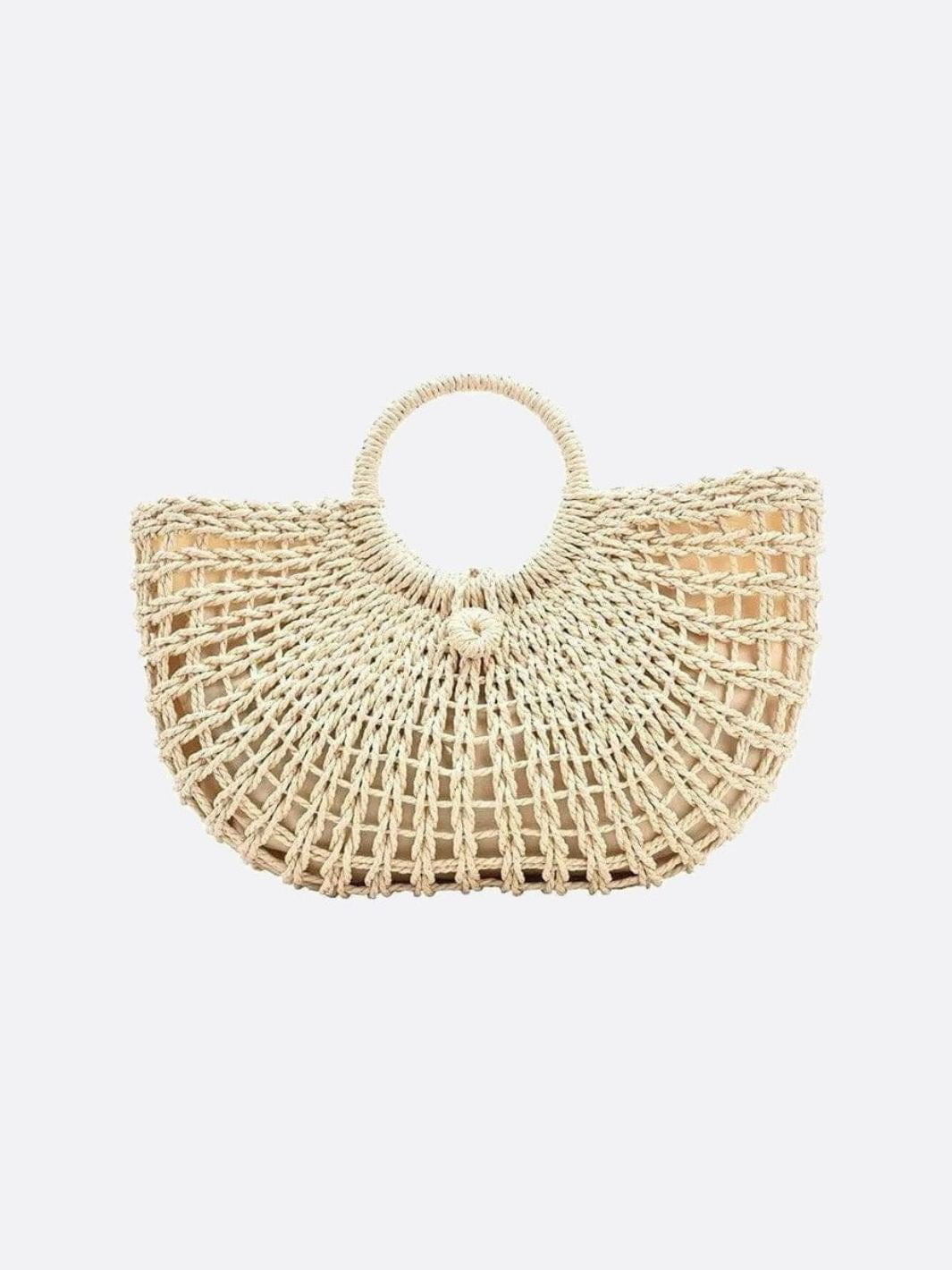 Sunrise Woven Half-Moon Tote