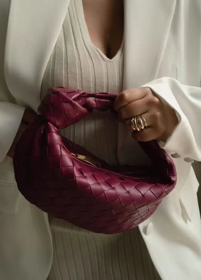 Piper – Compact Woven Handbag with Knot Handle