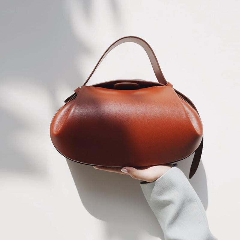 Marlowe Sculpted Brown Top Handle Bag