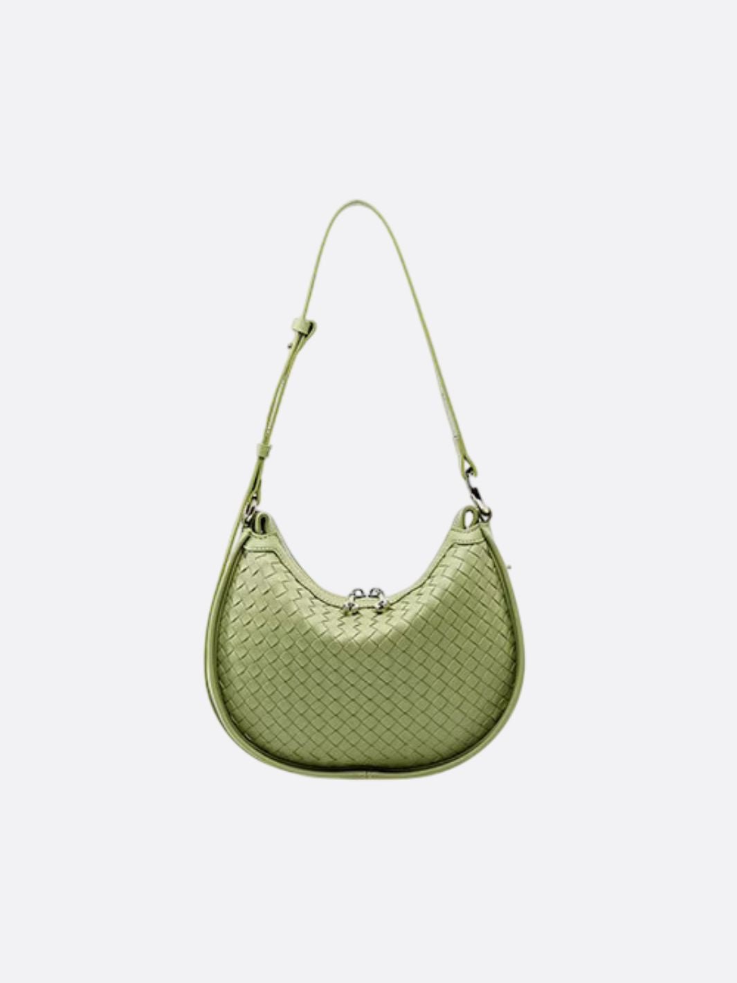 Sage Woven Crescent Bag
