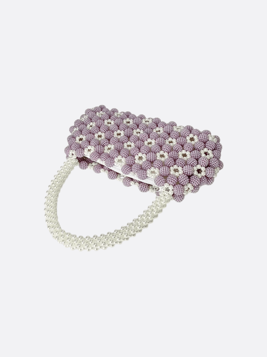 Lilac Pearl Blossom Beaded Bag