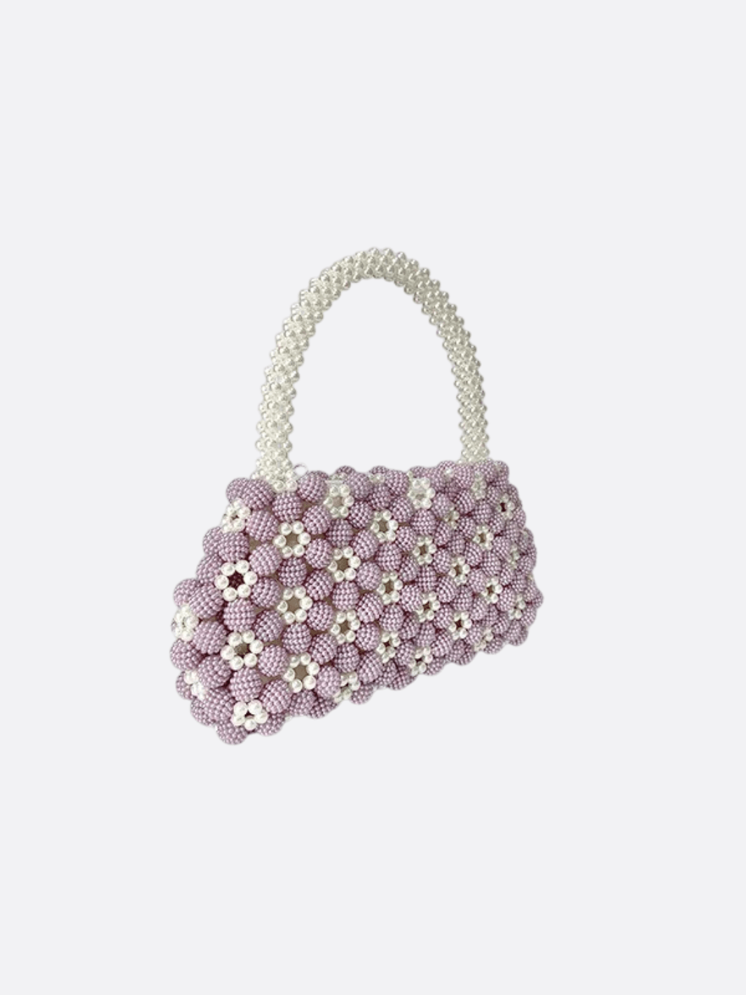Lilac Pearl Blossom Beaded Bag