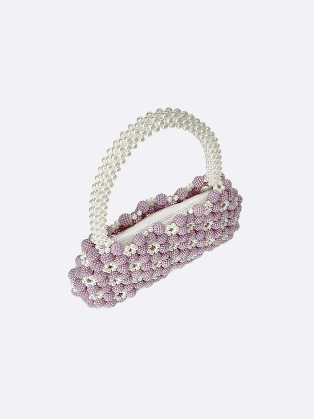 Lilac Pearl Blossom Beaded Bag
