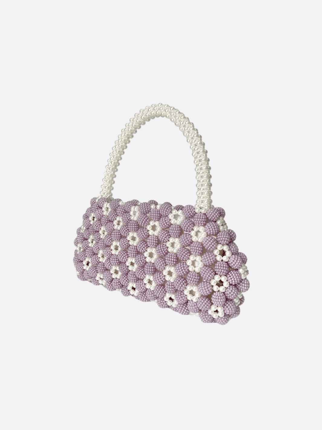 Lilac Pearl Blossom Beaded Bag