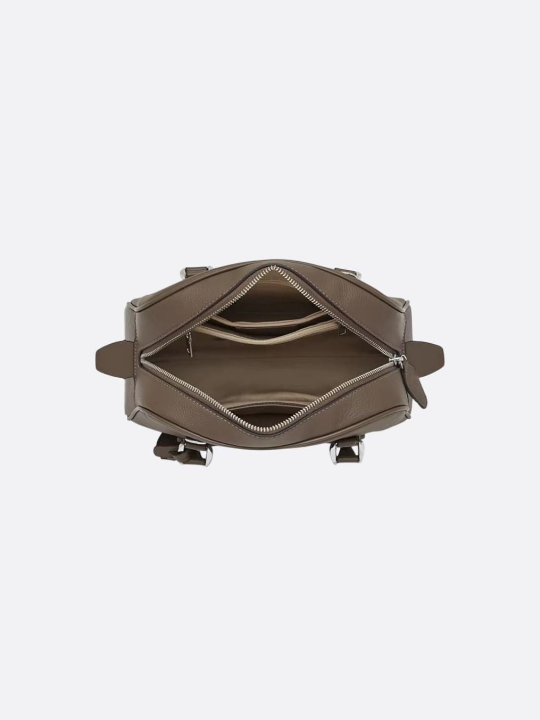 Elena – Classic Taupe Leather Bowling Bag