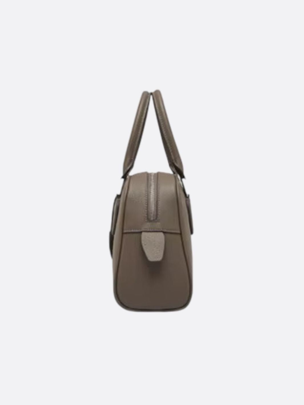 Elena – Classic Taupe Leather Bowling Bag