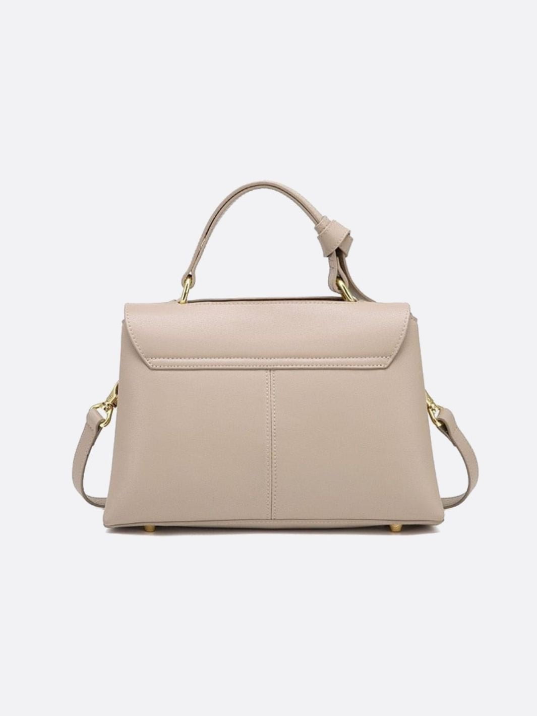 Elena Beige Trapeze Leather Handbag