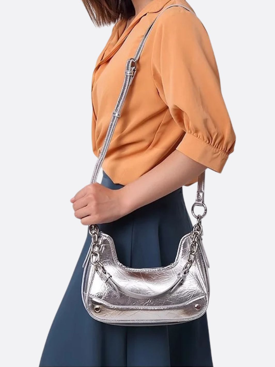 Stella – Silver Chain Shoulder Bag