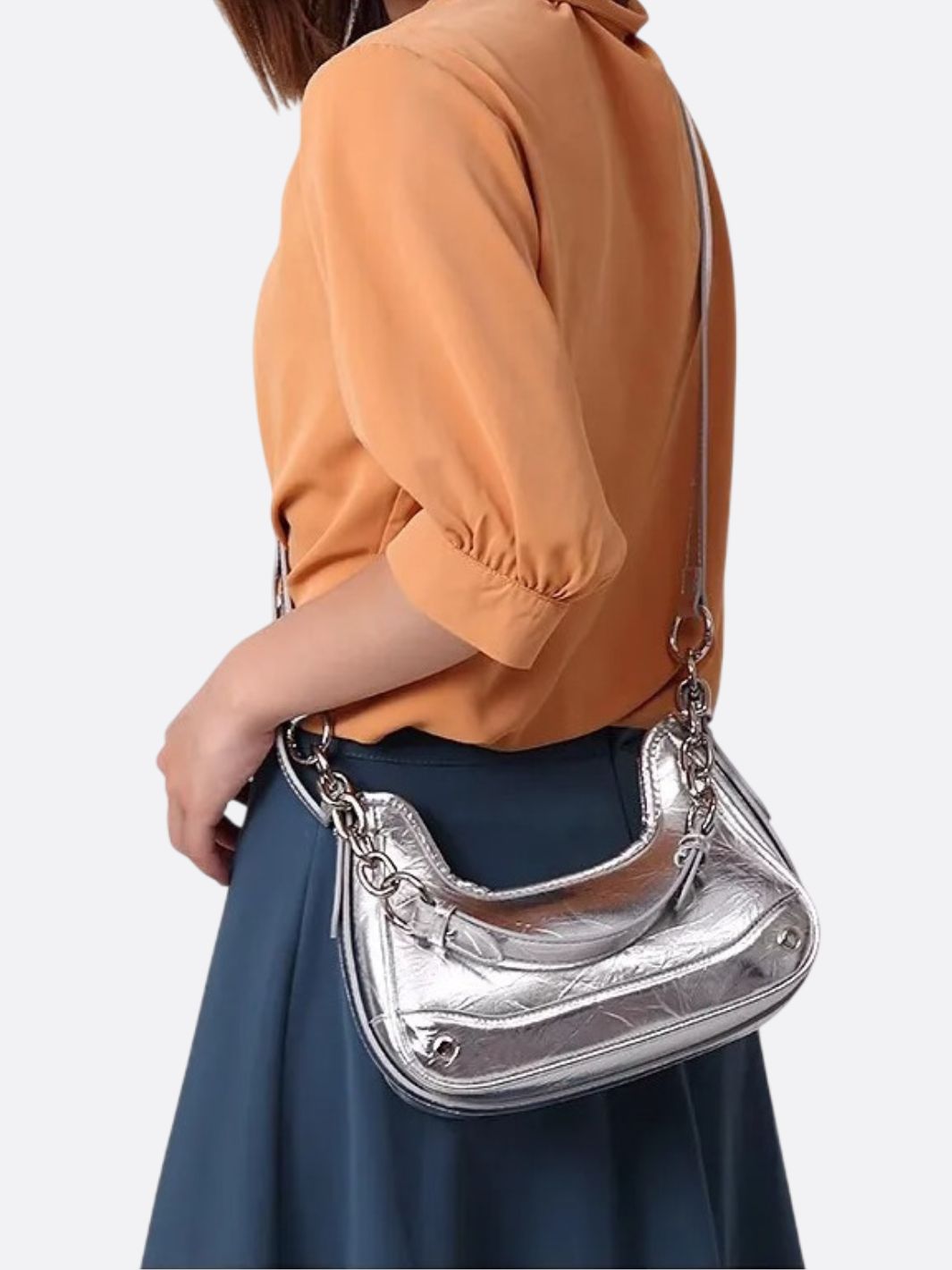 Stella – Silver Chain Shoulder Bag