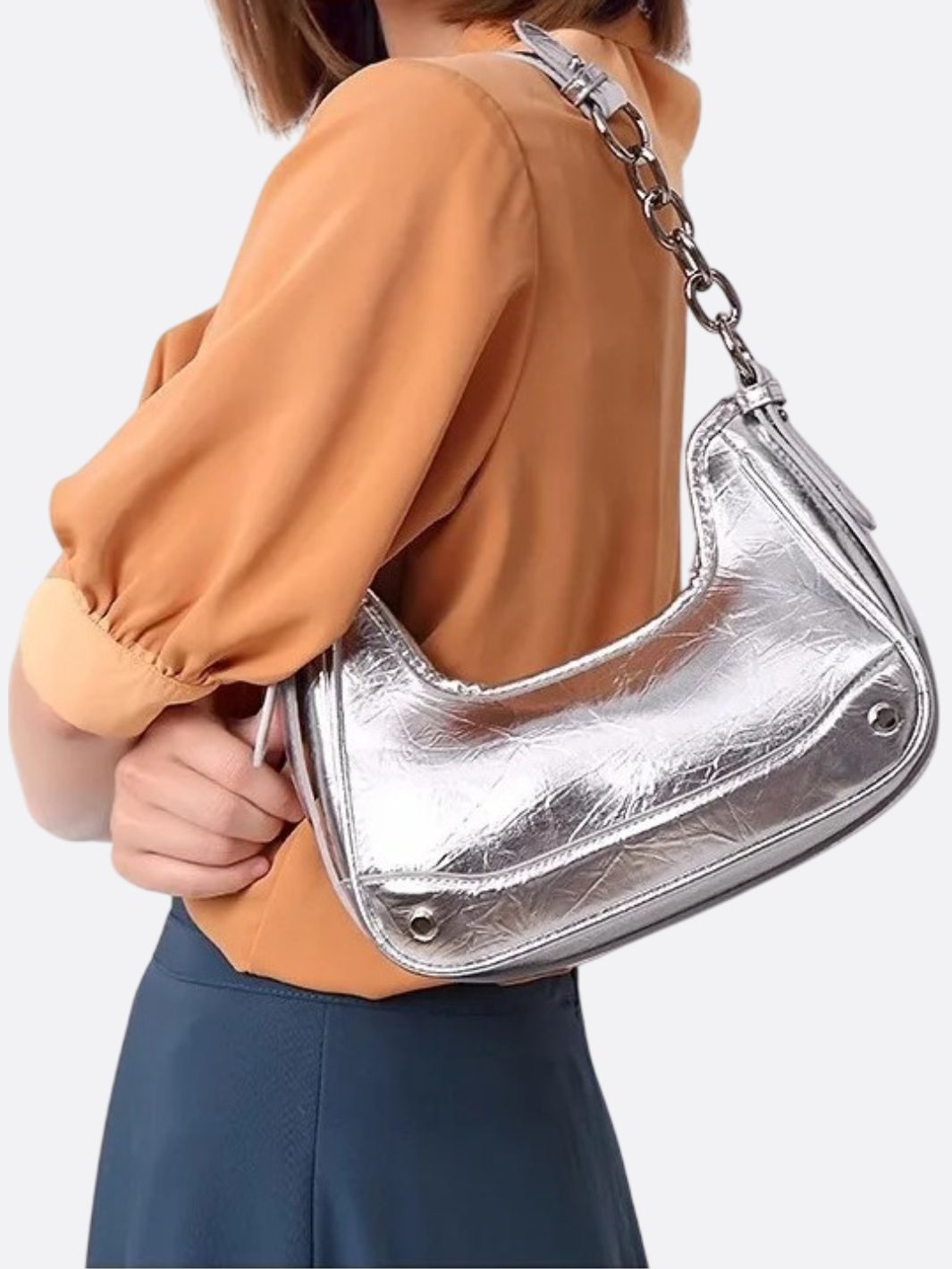 Stella – Silver Chain Shoulder Bag