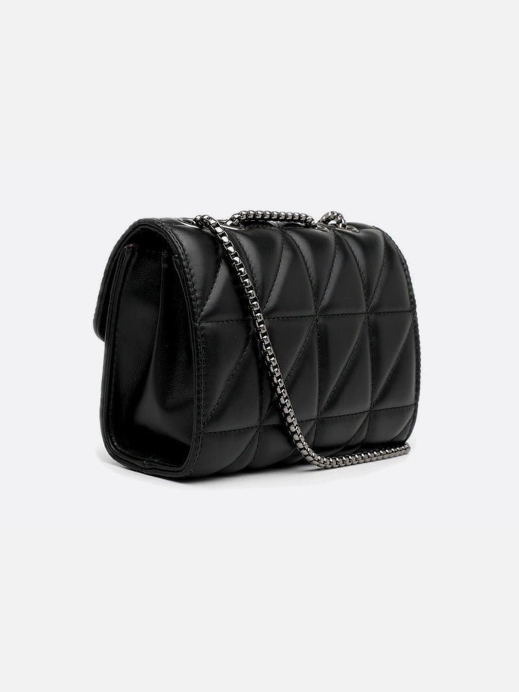 Vivienne | Quilted Black Leather Crossbody – Classic Elegance