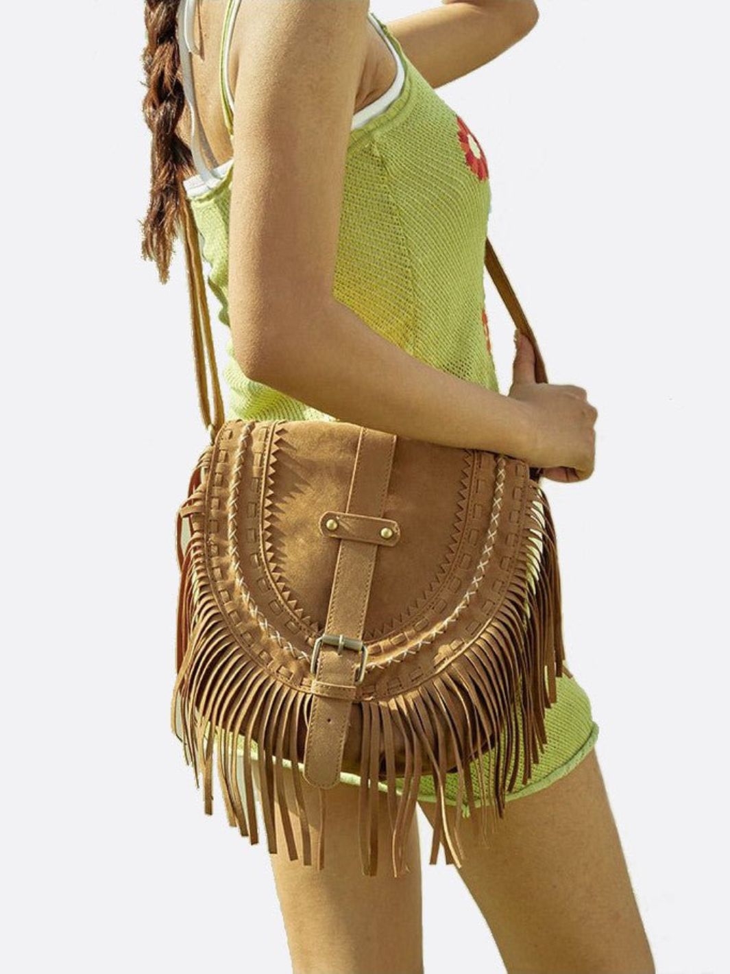 Maya – Suede Fringe Shoulder Bag