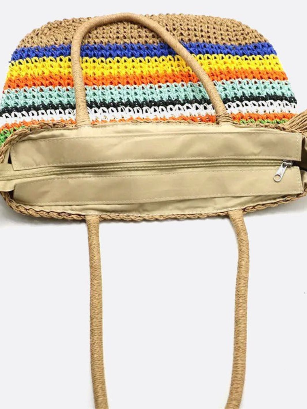 Colorful Boho Straw Tote Bag