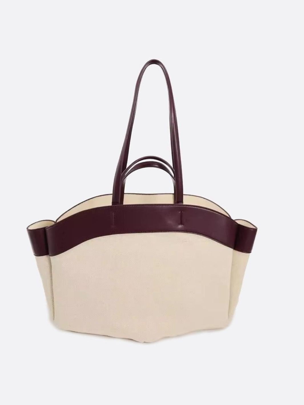 Amelia – Canvas & Leather Camel Tote Bag