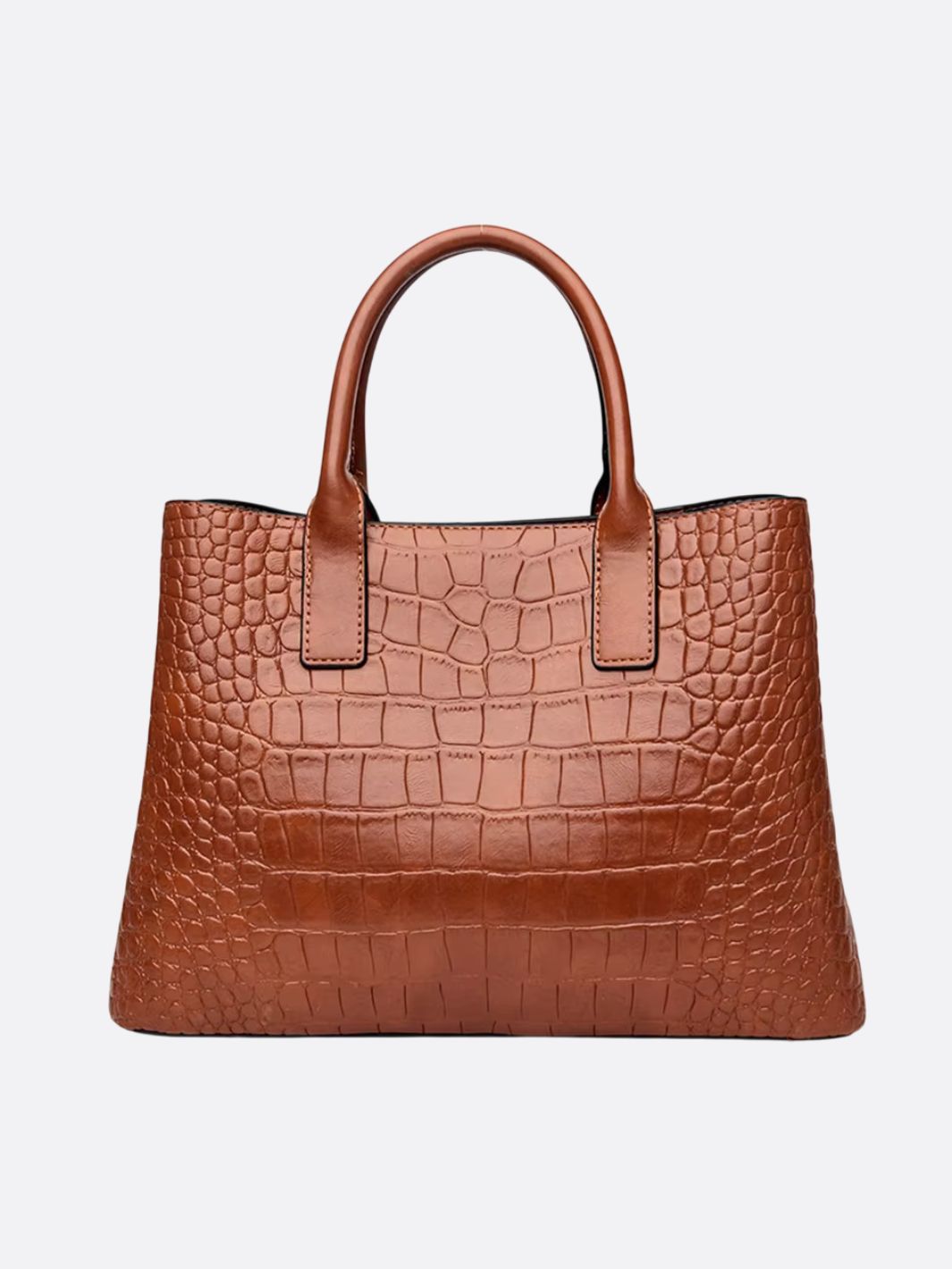 Valentina Croc-Embossed Tote – Red Luxe