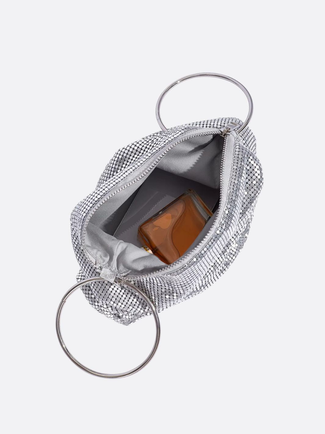 Aurora Silver Mesh Evening Bag