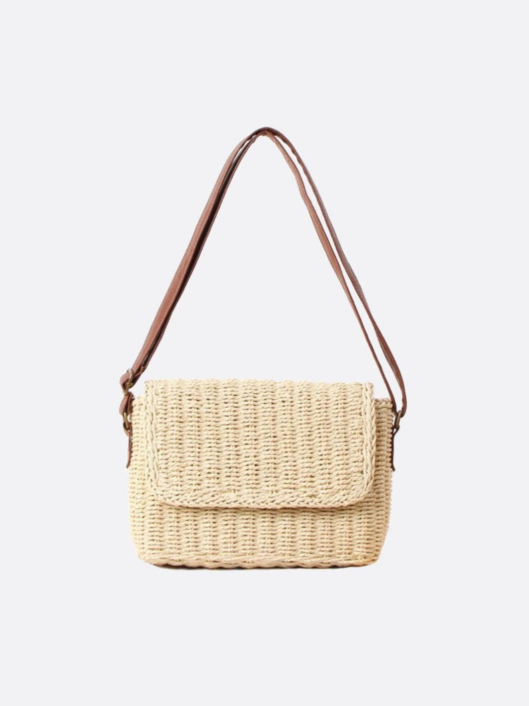 Natural Woven Shoulder Bag