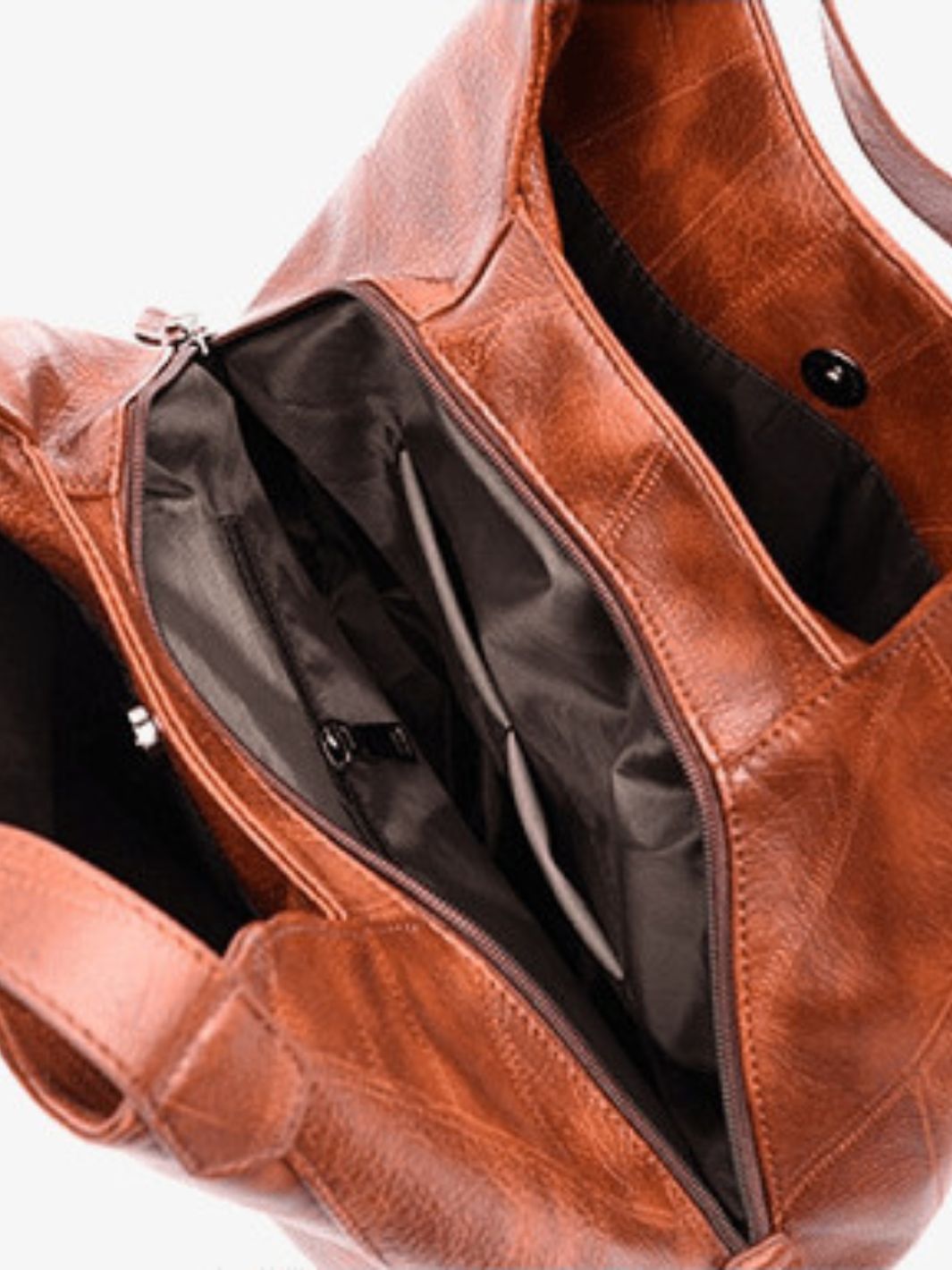 Light Brown PU Leather Hobo Bag – Effortless Style for Everyday Use