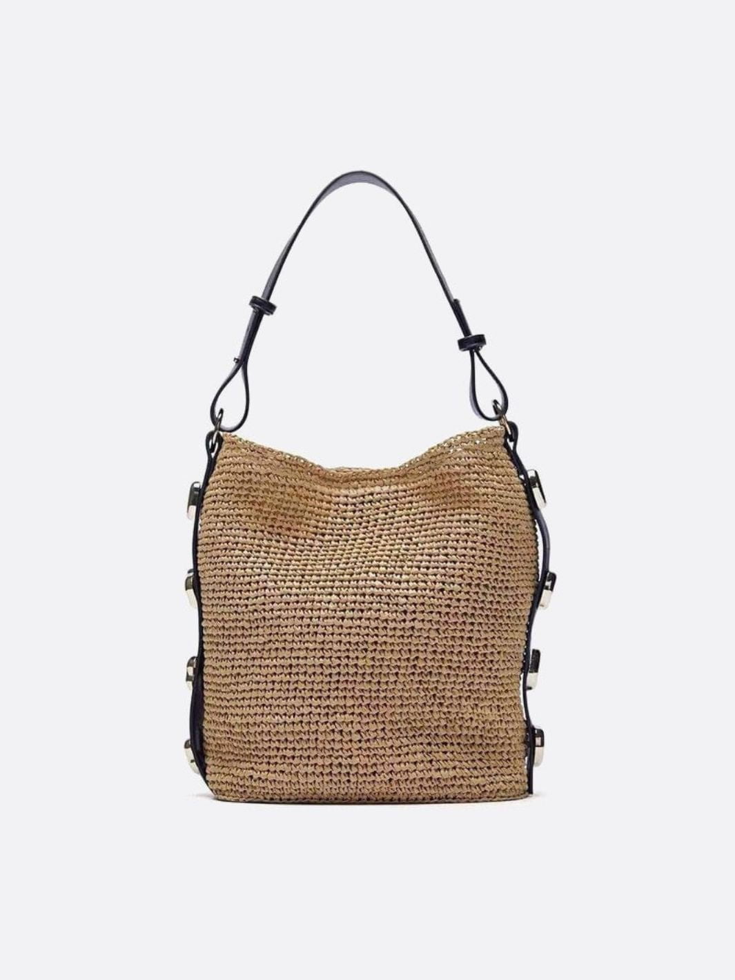 Natural Woven Shoulder Bag