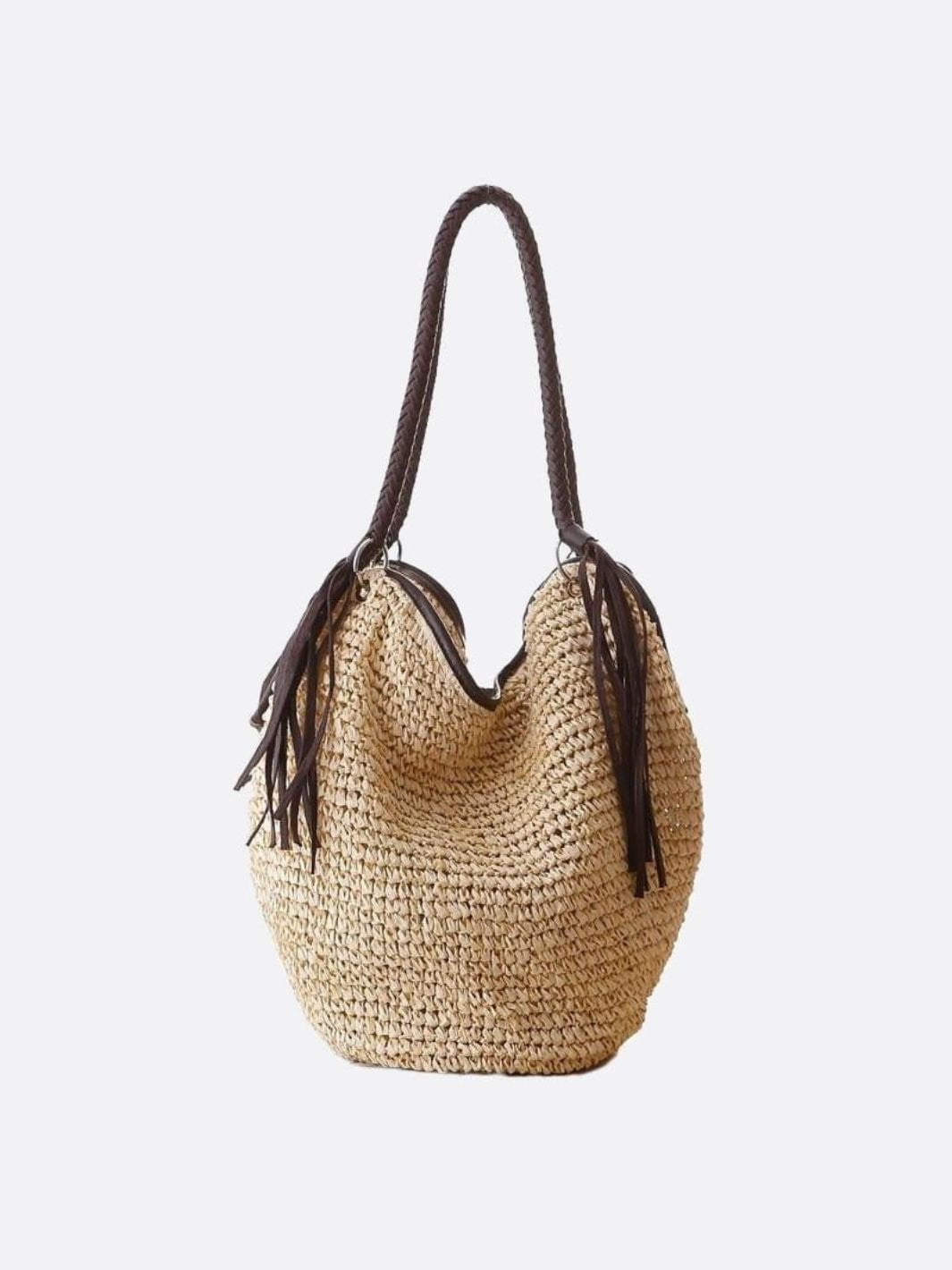 Savanna Braided Straw Shoulder Bag