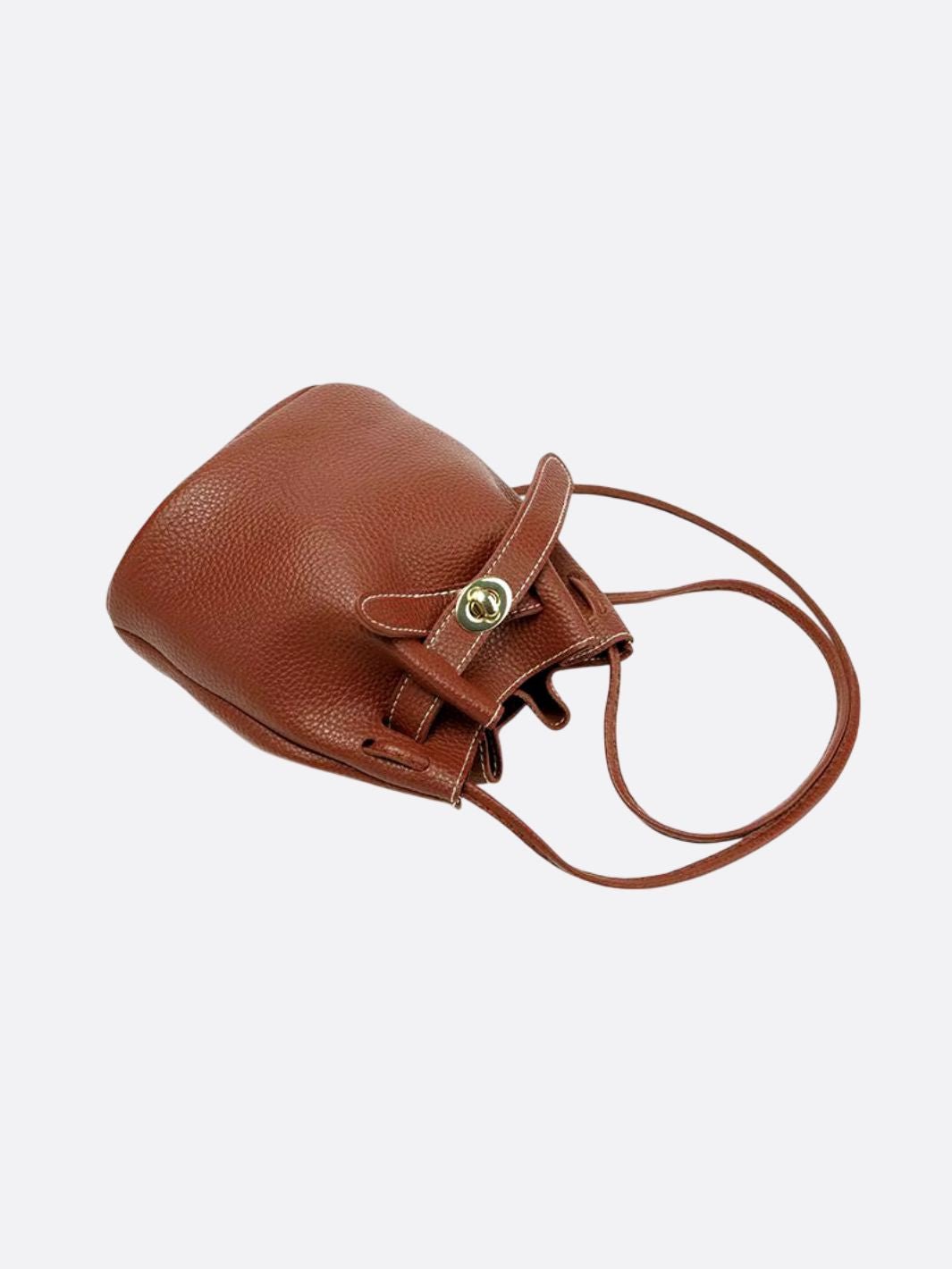 Elegant Leather Bucket Bag