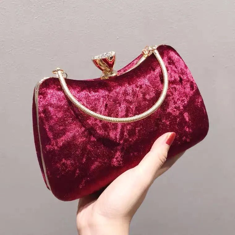 Marcella Bordeaux Velvet Clutch
