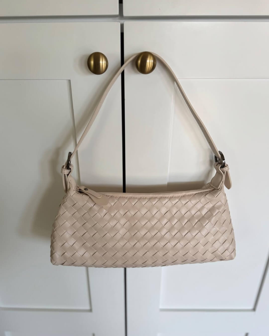 Johanna – Vegan Leather Woven Shoulder Bag