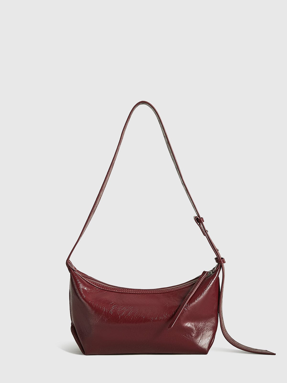 Sophia Minimalist Shoulder Bag – Wine Red