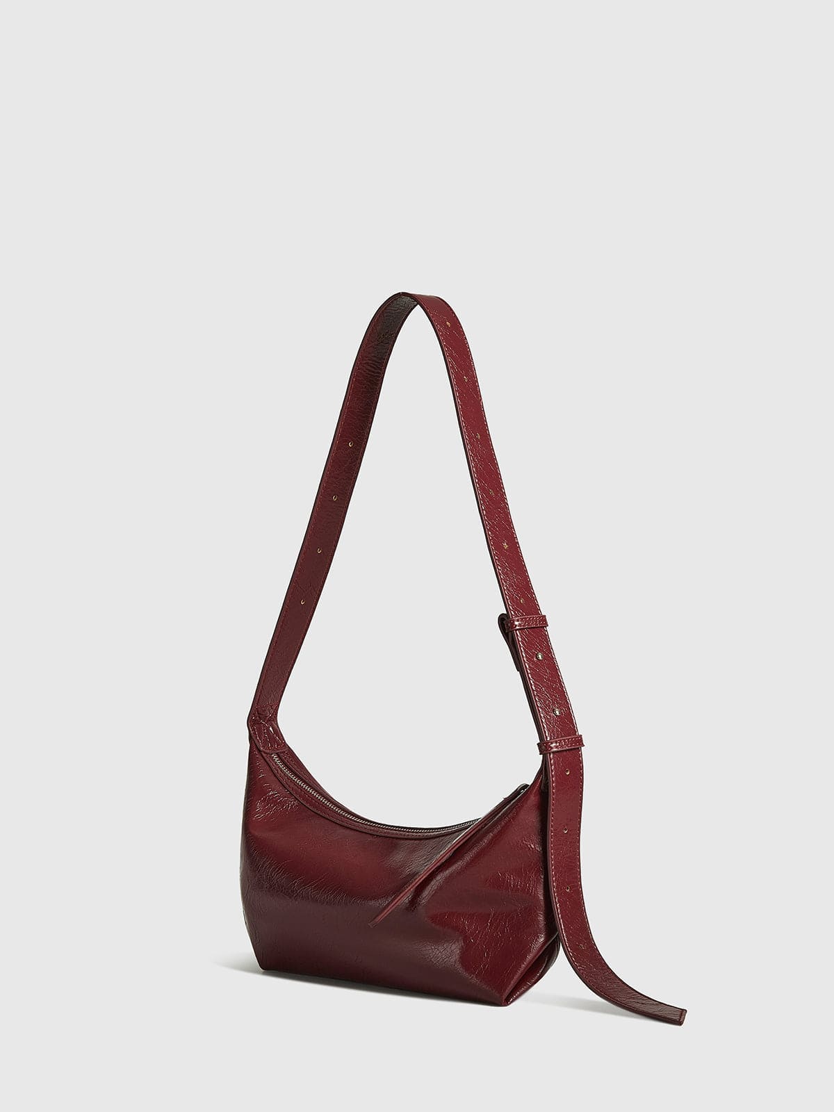 Sophia Minimalist Shoulder Bag – Wine Red