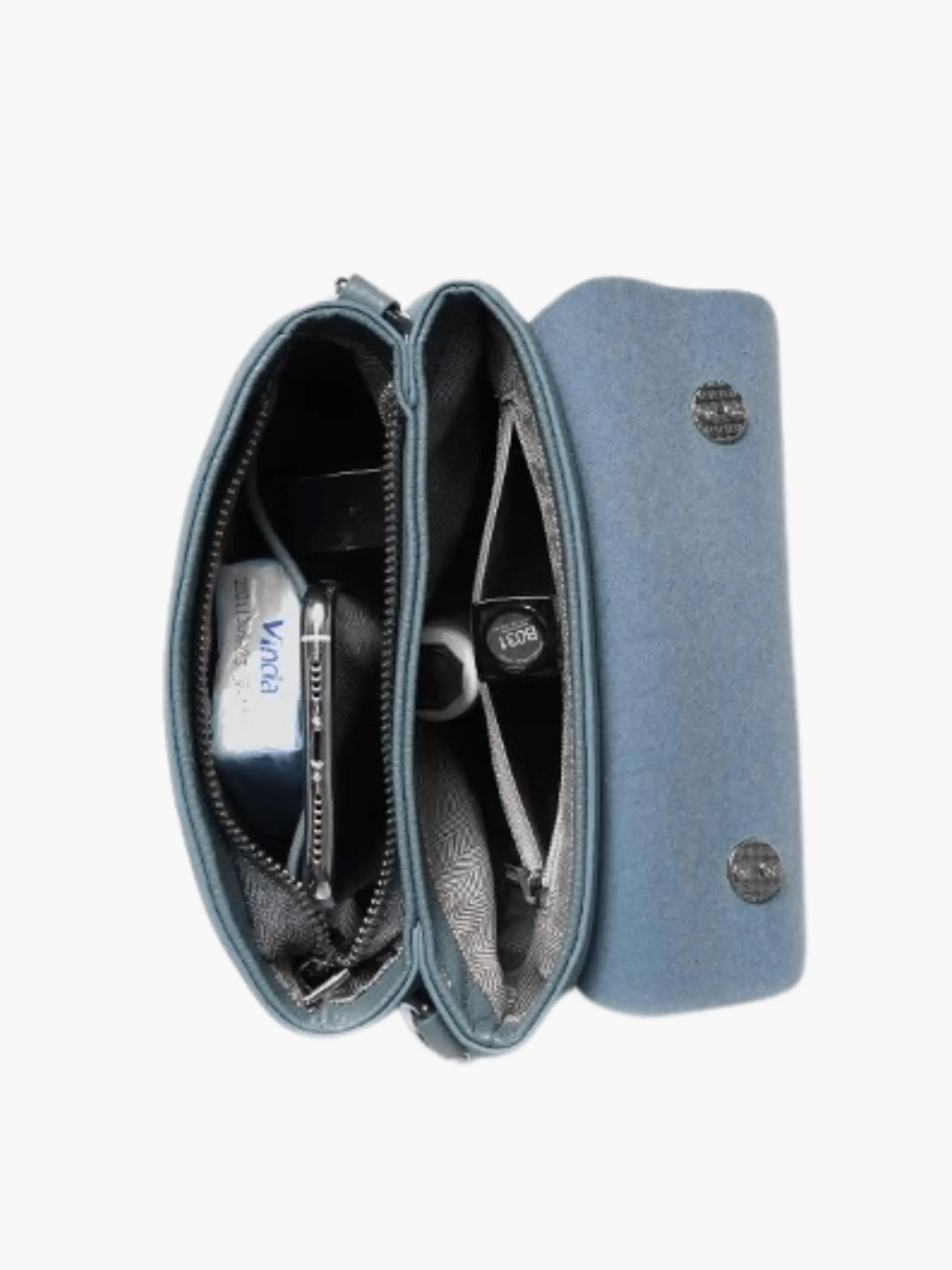 Sky Blue Structured Leather Handbag