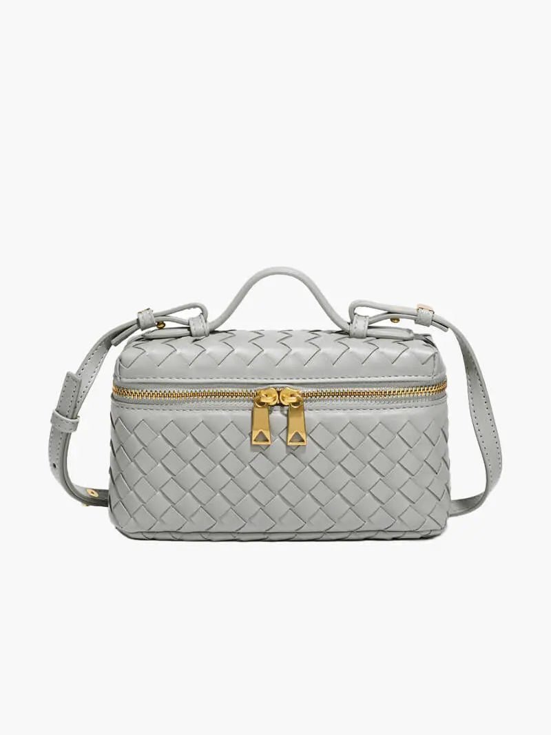 Tara – Compact Woven Leather Crossbody Bag