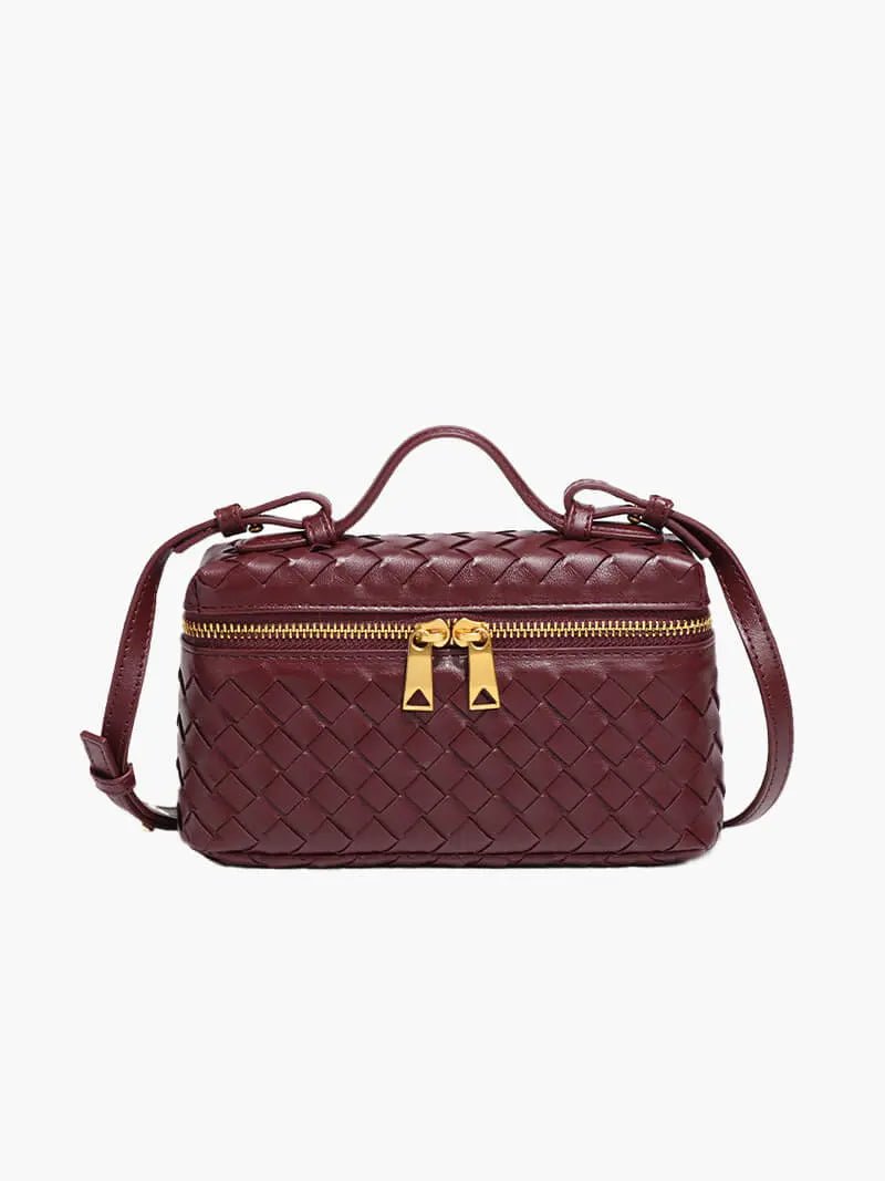 Tara – Compact Woven Leather Crossbody Bag