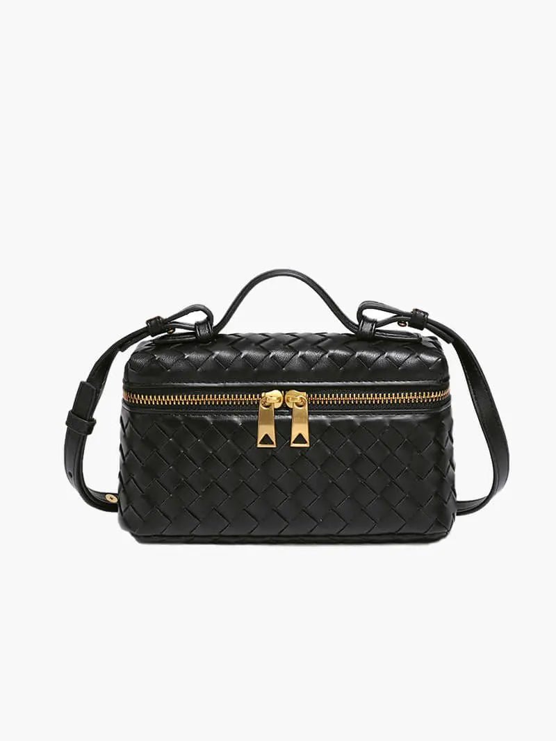 Tara – Compact Woven Leather Crossbody Bag