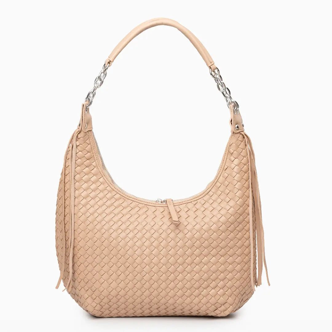 Isabella Woven Hobo Bag – Caramel Tan