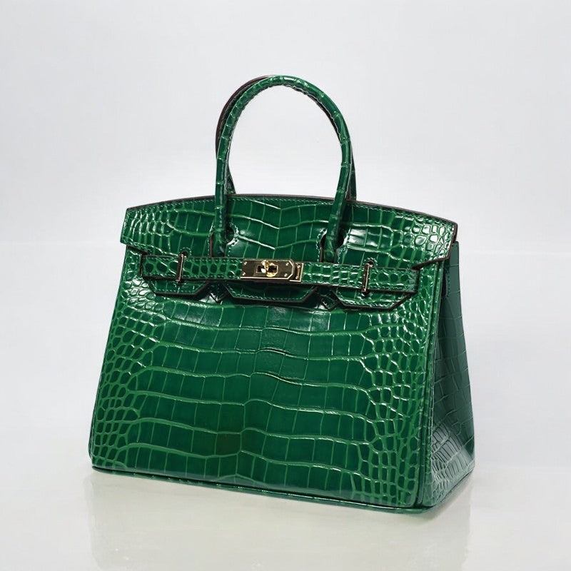Valentina Croc-Embossed Tote – Red Luxe