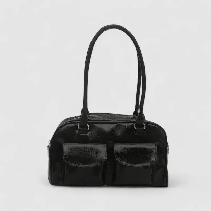 Vanessa Classic Patent Shoulder Bag – Timeless Shine in Black