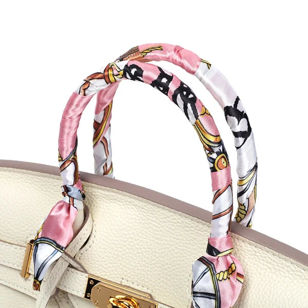 Isla – Classic White Leather Satchel with Gold Hardware